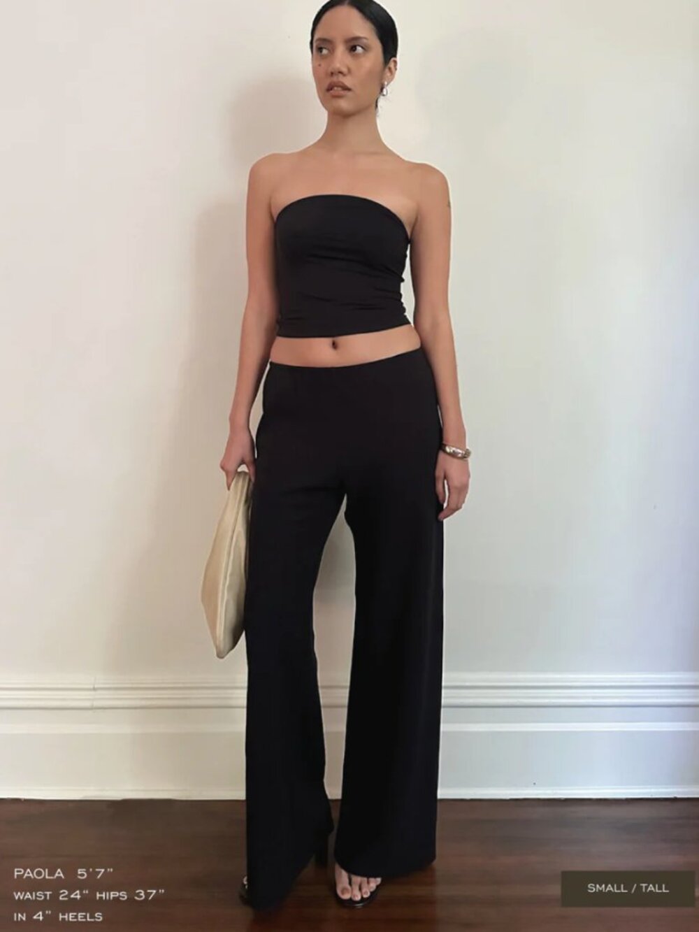 James Pant in Black Lightweight Crepe - S Small/Tall Version